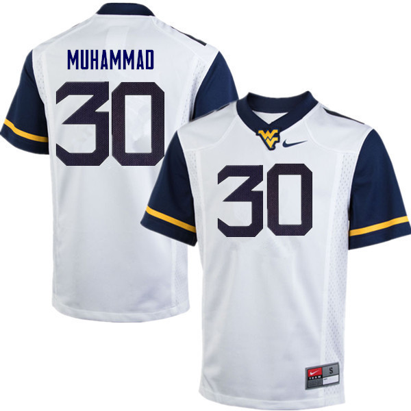 NCAA Men's Naim Muhammad West Virginia Mountaineers White #30 Nike Stitched Football College Authentic Jersey QA23N54OH